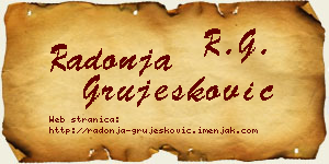 Radonja Grujesković vizit kartica